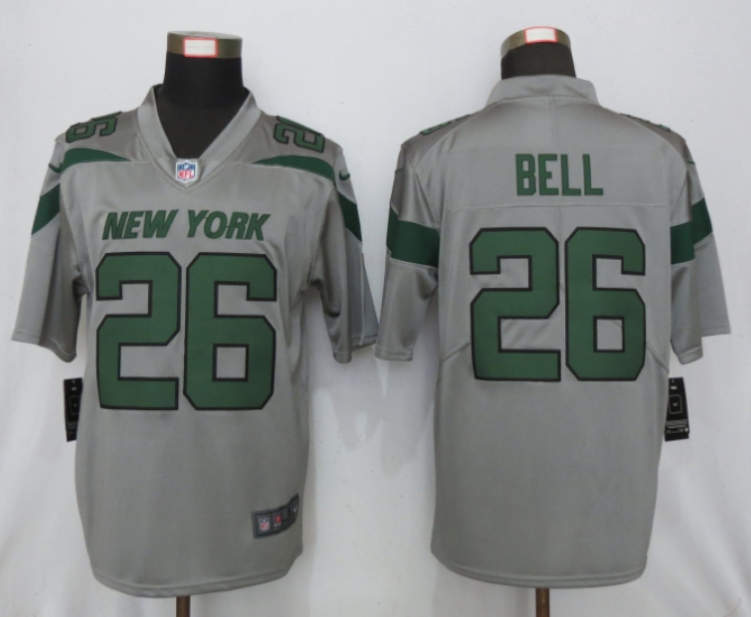 Men New York Jets #26 Bell 2019 Vapor Untouchable Nike Gray Inverted Legend NFL Jerseys->carolina panthers->NFL Jersey